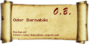 Odor Barnabás névjegykártya